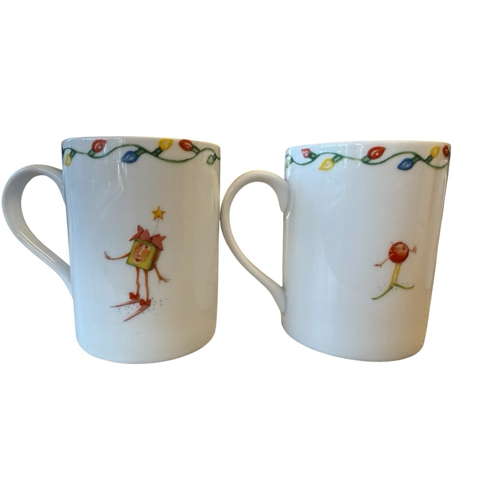 DEPT 56 Christmas Krinkles 4 Mug Set #37958 Vintage NWT Patience Brewster - Picture 5 of 9